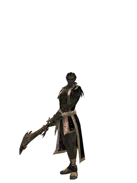 Sword of Ipos on a male Orc mystic, front view