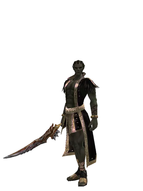 Themis' Tongue on a male Orc mystic, front view