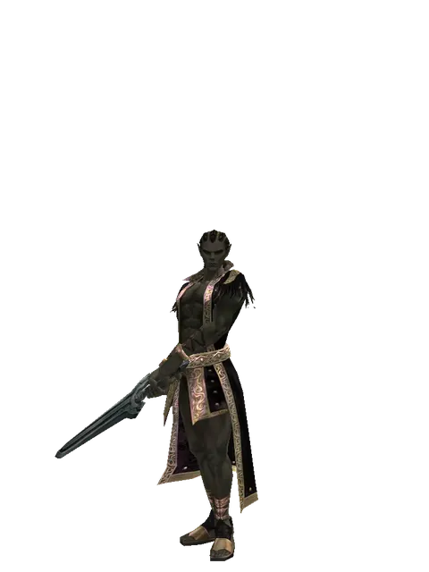 Titan Sword on a male Orc mystic, front view