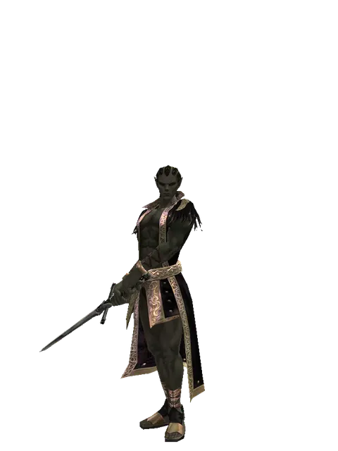 Two-Handed Sword on a male Orc mystic, front view