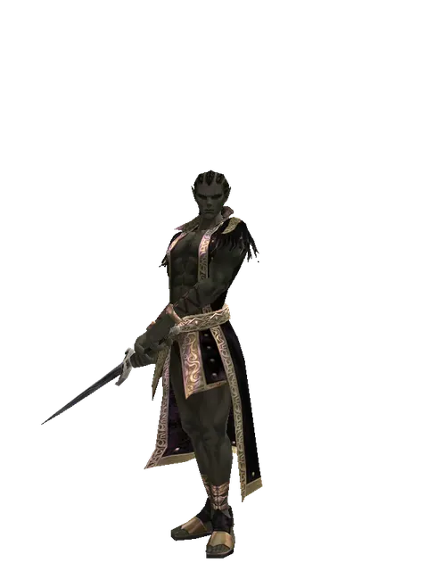 Zweihander on a male Orc mystic, front view