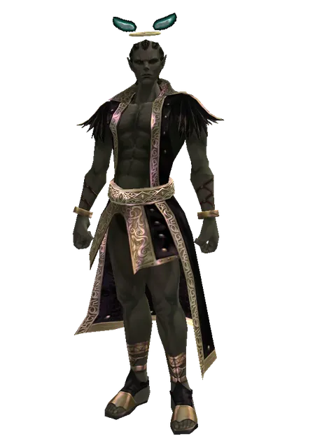 Angel Halo (?) on a male Orc mystic, front view