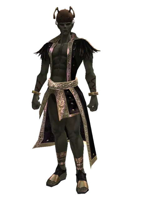 Ant Hat on a male Orc mystic, front view