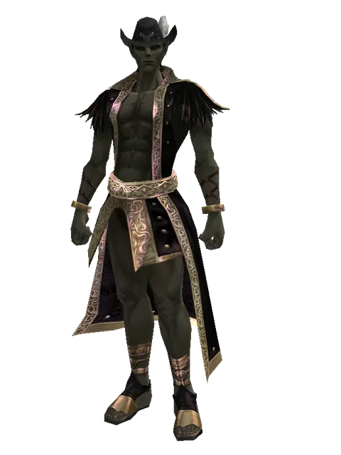 Archer Hat (?) on a male Orc mystic, front view