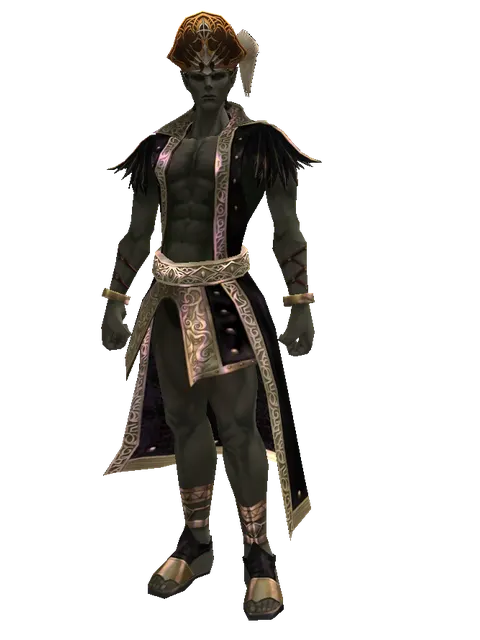 Captain's Hat on a male Orc mystic, front view
