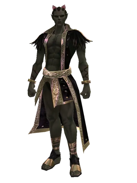 Cat Ear on a male Orc mystic, front view