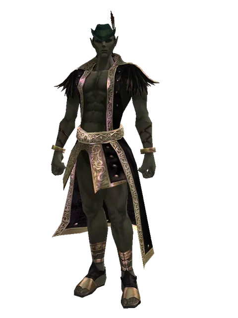 Dapper Cap on a male Orc mystic, front view