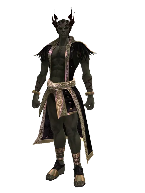 Demon Circlet on a male Orc mystic, front view