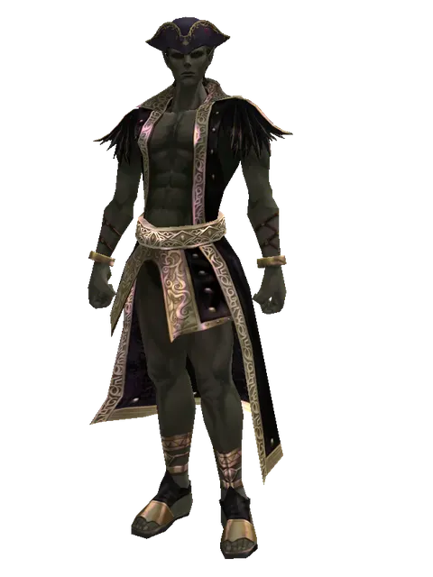 First Mate's Hat on a male Orc mystic, front view