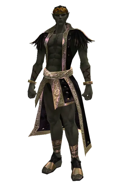 Golden Festival Mask on a male Orc mystic, front view