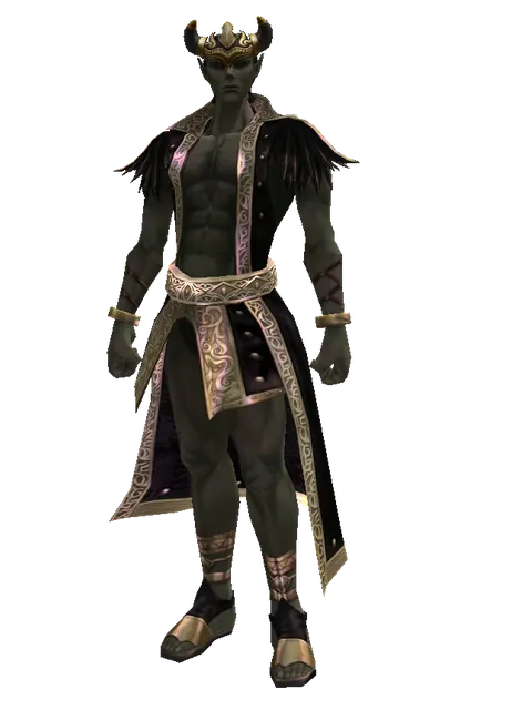 Golden Viking Circlet on a male Orc mystic, front view