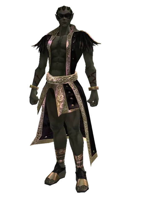 Gran Kain's Black Mask on a male Orc mystic, front view