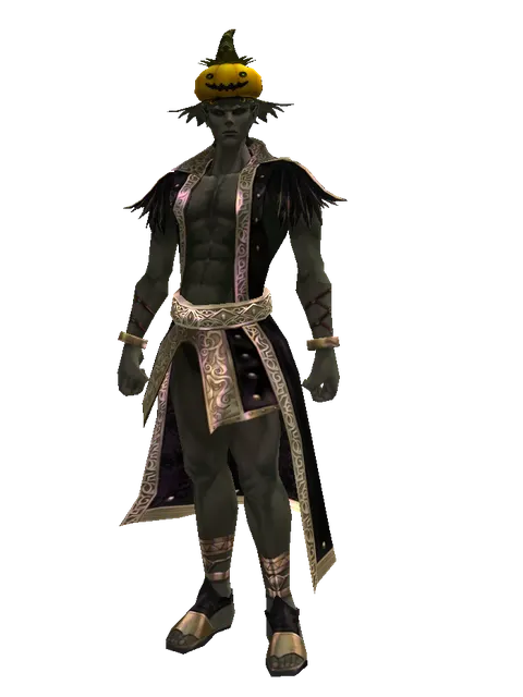 Halloween Hat on a male Orc mystic, front view