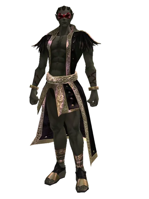 Mask of Spirits on a male Orc mystic, front view