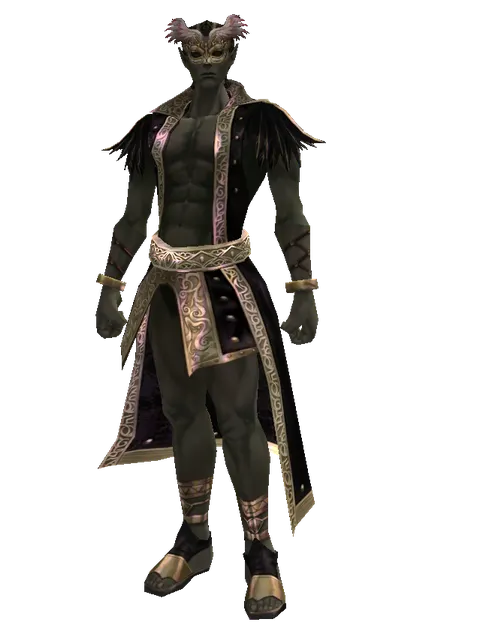 Medieval Party Mask on a male Orc mystic, front view