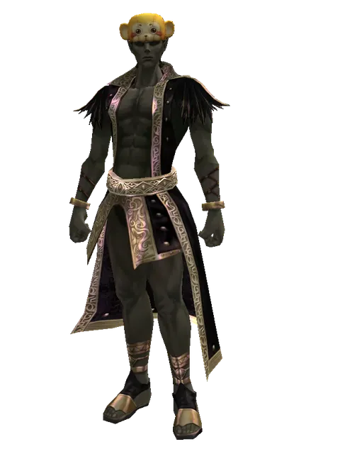 Monkey Hat on a male Orc mystic, front view