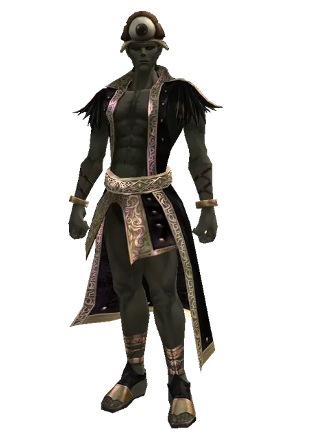 Monster Eye Hat - 30-day limited period on a male Orc mystic, front view