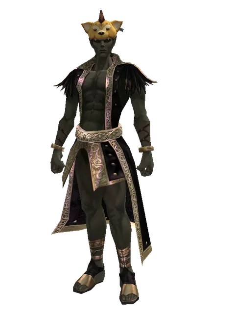 Ol Mahum Hat on a male Orc mystic, front view