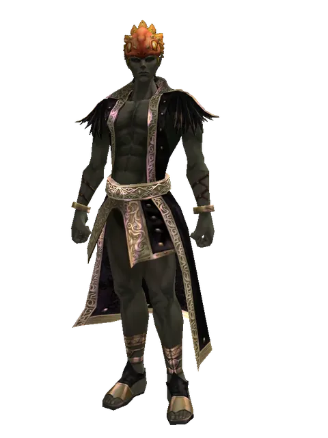 Ornithomimus Hat - 30-day limited period on a male Orc mystic, front view