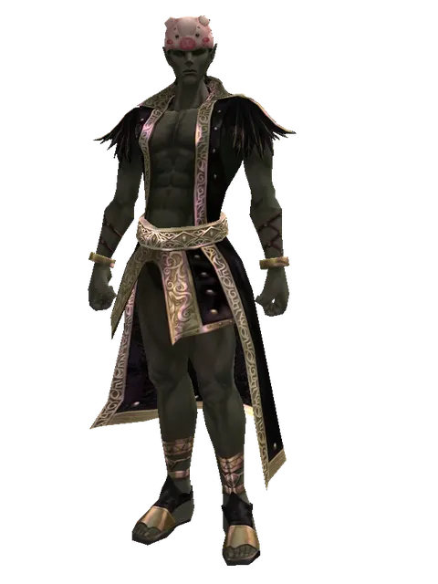 Pig Hat on a male Orc mystic, front view