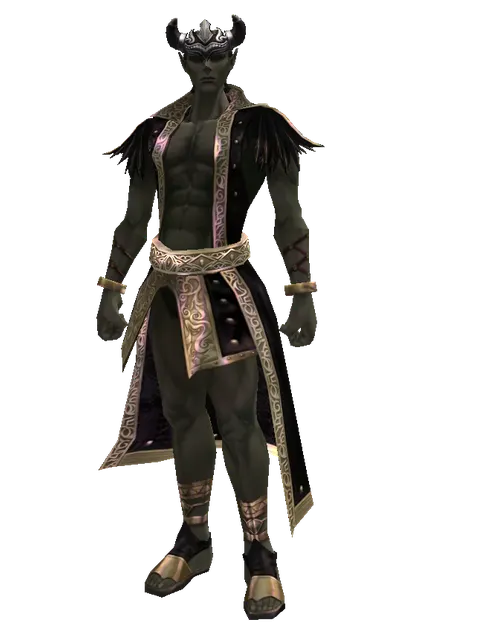 Purple Viking Circlet on a male Orc mystic, front view