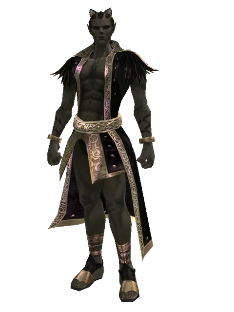 Racoon Ears on a male Orc mystic, front view