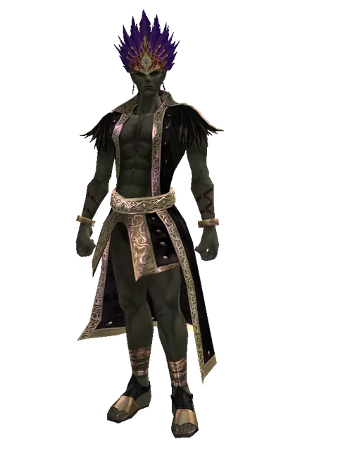 Sophisticated Carnival Hat (?) on a male Orc mystic, front view