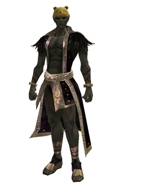 Teddy Bear Hat on a male Orc mystic, front view