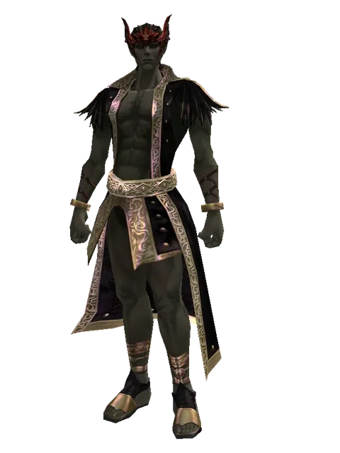 Valakas Slayer Circlet on a male Orc mystic, front view