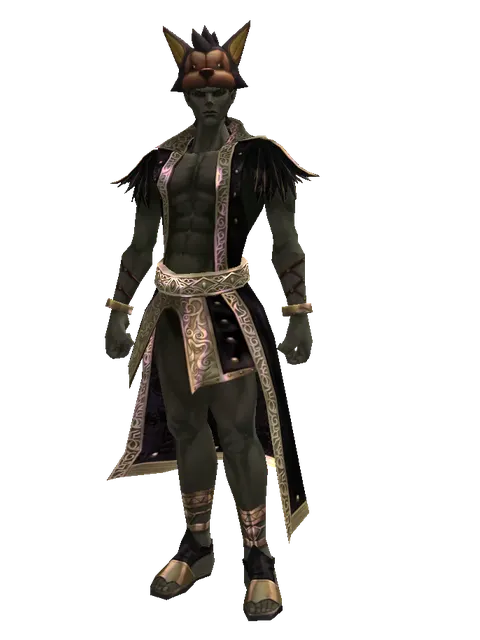Wolf Hat on a male Orc mystic, front view