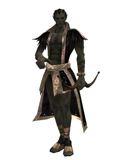 Bow on a male Orc mystic, front view
