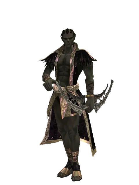 Bow of Peril on a male Orc mystic, front view