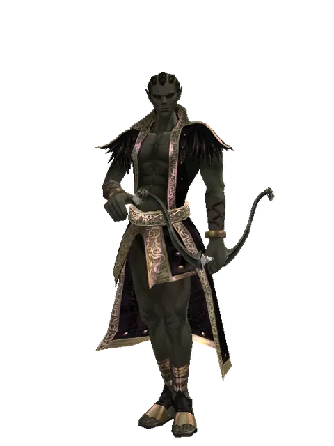 Composite Bow on a male Orc mystic, front view
