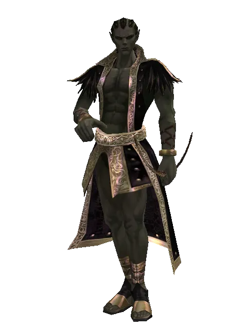 Crescent Moon Bow on a male Orc mystic, front view
