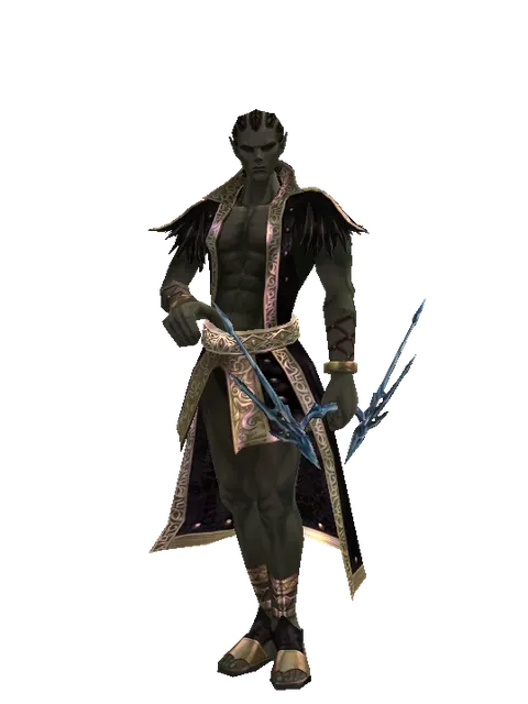 Crystallized Ice Bow on a male Orc mystic, front view