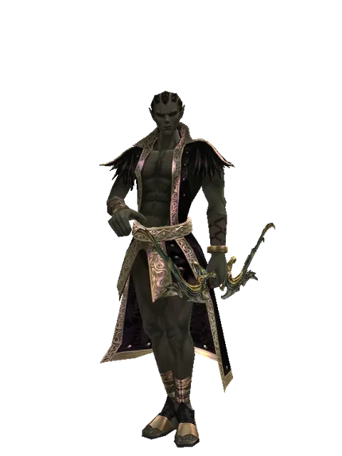 Elemental Bow on a male Orc mystic, front view