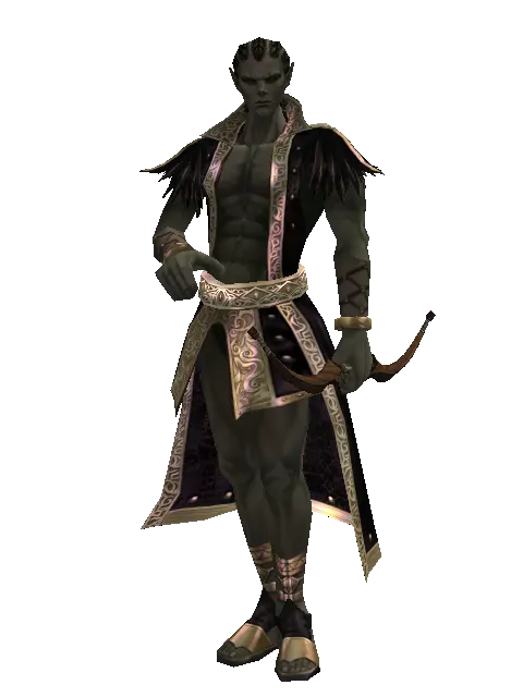 Guard's Bow on a male Orc mystic, front view