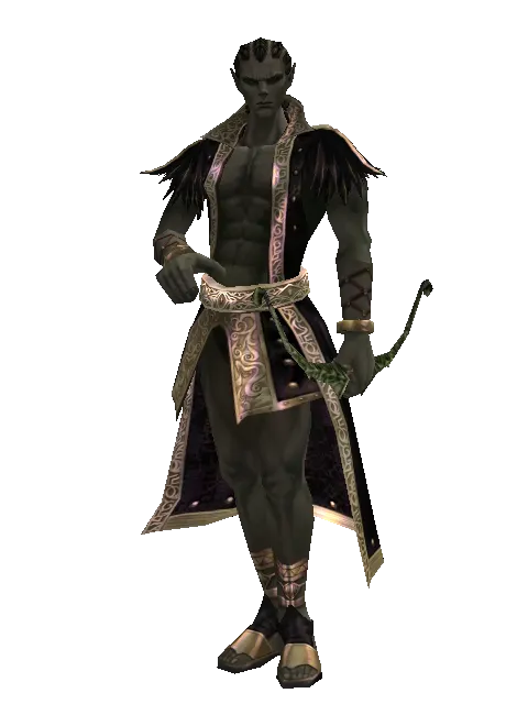 Hunting Bow on a male Orc mystic, front view