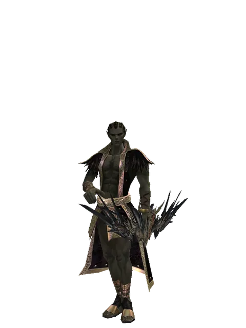 Icarus Spitter on a male Orc mystic, front view