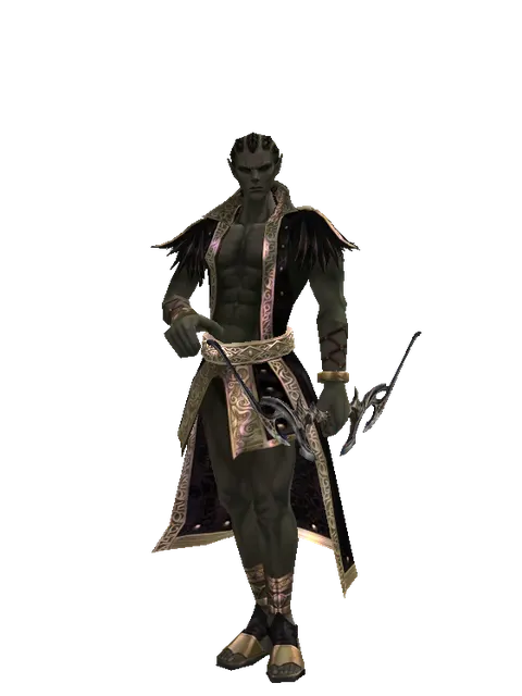 Light Crossbow on a male Orc mystic, front view