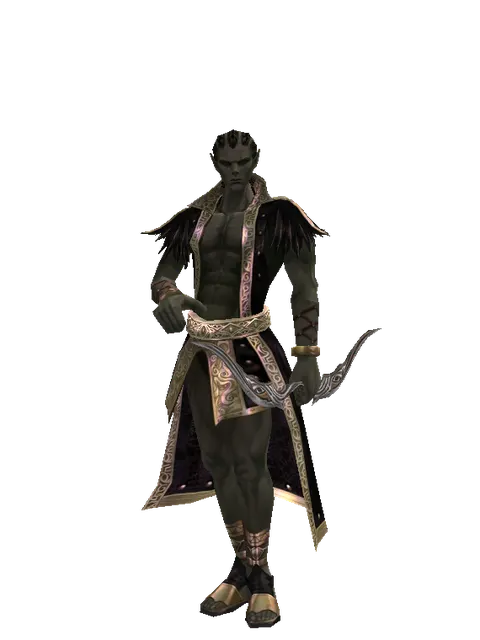 Long Bow on a male Orc mystic, front view