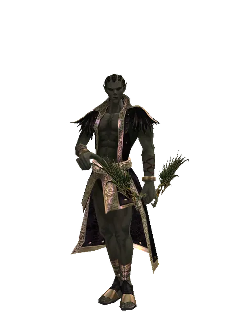 Noble Elven Bow on a male Orc mystic, front view