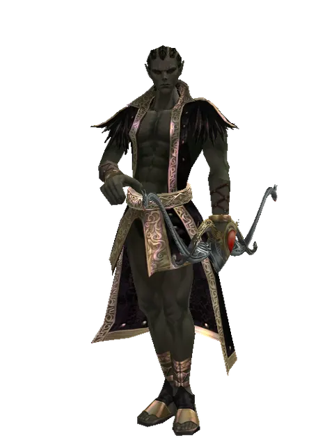 Redemption Bow on a male Orc mystic, front view