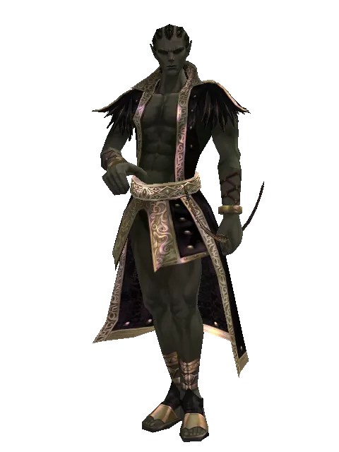 Short Bow on a male Orc mystic, front view