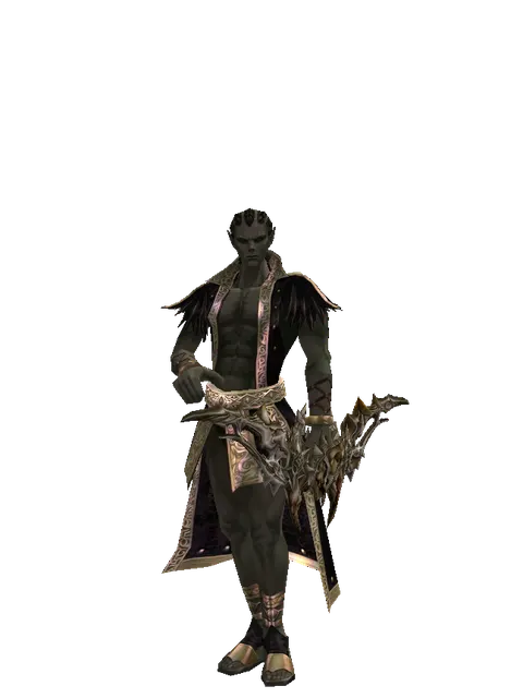 Shyeed's Bow on a male Orc mystic, front view