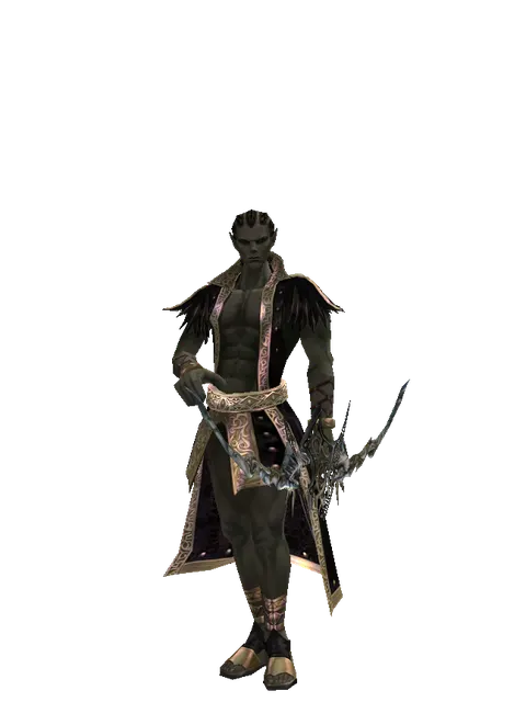 Soul Bow on a male Orc mystic, front view