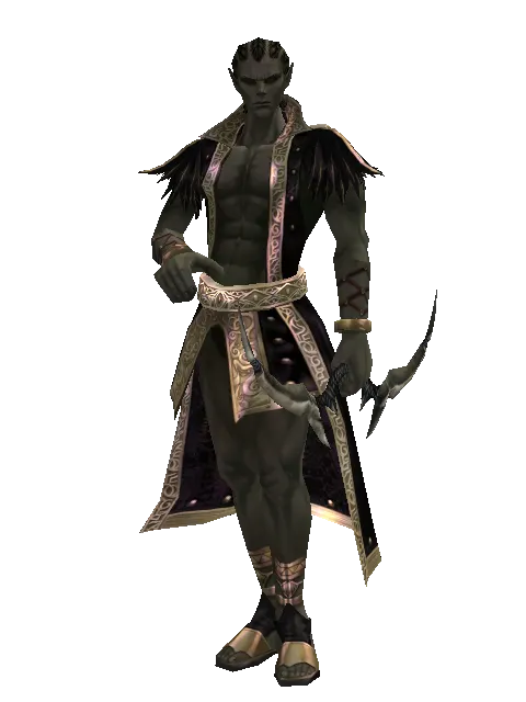 Strengthened Bow on a male Orc mystic, front view