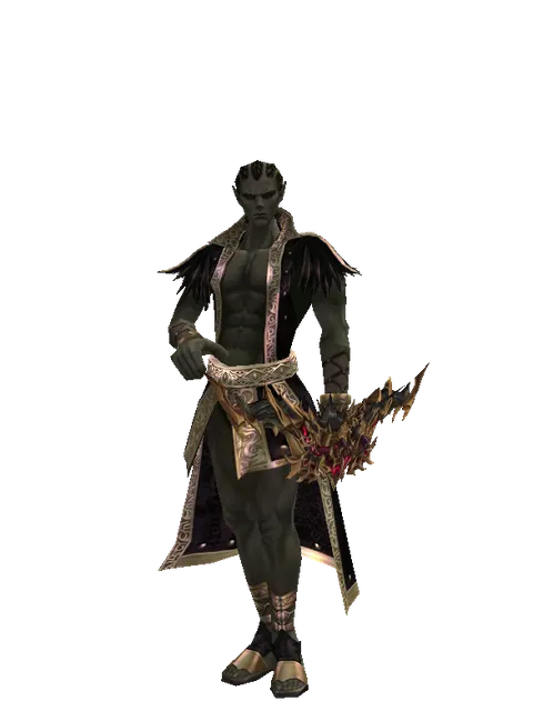 Vesper Bow on a male Orc mystic, front view