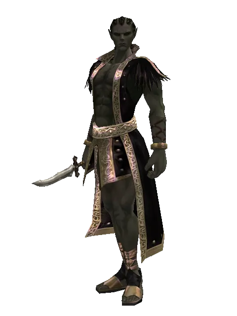 Apprentice Adventurer's Knife on a male Orc mystic, front view