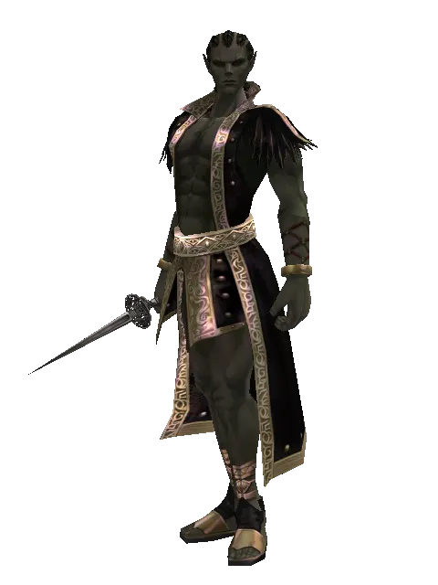 Assassin Knife on a male Orc mystic, front view